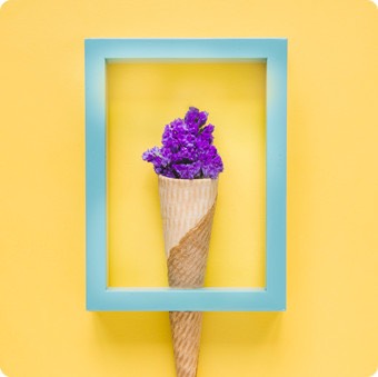 Ice cream of flowers
